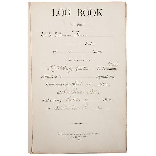 USRC Bear Log Books Under the Direction of Captain Michael A. Healy, One Documenting the Important 1892 Season, Set of Eight