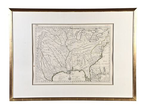 An important early 18th century map of Louisiana by Delisle