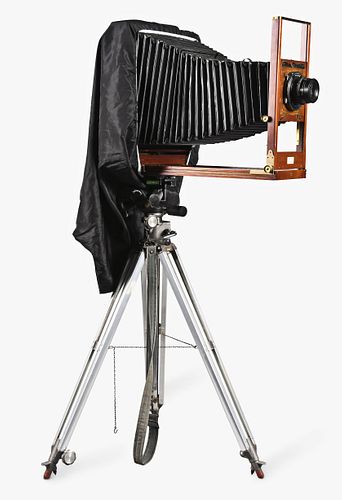 An Eastman Kodak Empire State No.1 11 x 14 large format camera with accessories