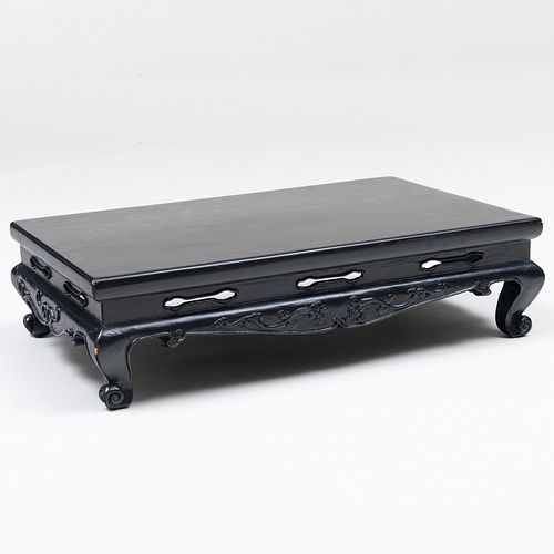 Small Chinese Inspired Black Lacquer Low Table 