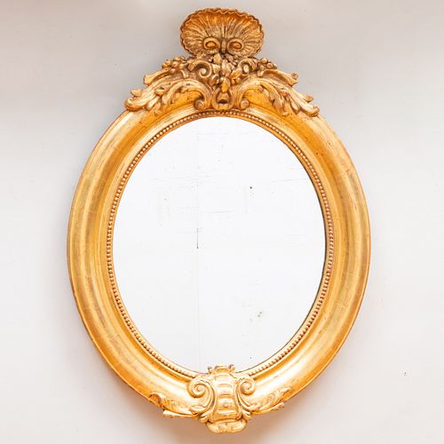 Victorian Giltwood Oval Mirror