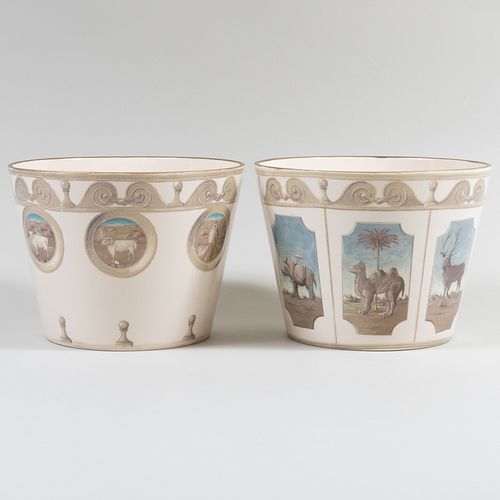 Two Toulemonde Bochart Porcelain Jardineres Collection Gouny et Marange