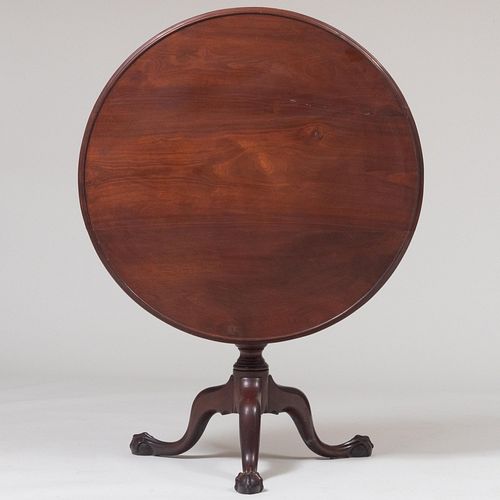 Chippendale Walnut Tripod Table with Birdcage Support