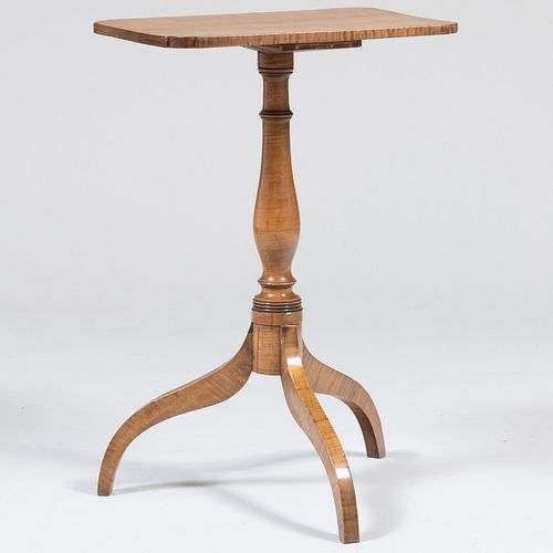 Federal Tiger Maple Tripod Candle Stand