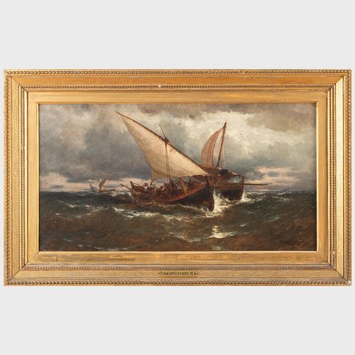 Robert Swain Gifford (1840-1905): Boats in a Choppy Sea