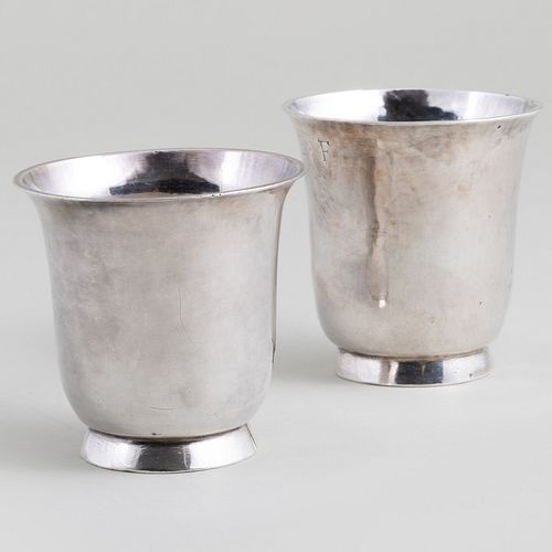 Pair of Early English Silver Tumblers