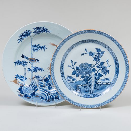 Two Chinese Blue and White Porcelain Chargers 