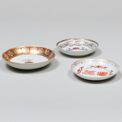 Three Chinese Export Porcelain Saucers