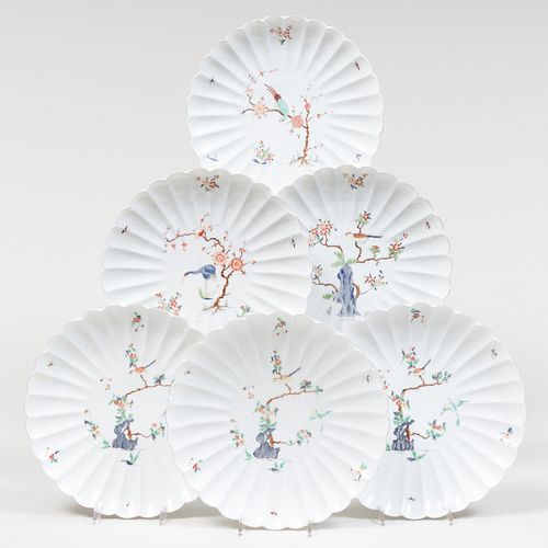 Set of Limoges Kakiemon Style Porcelain Lobed Dishes