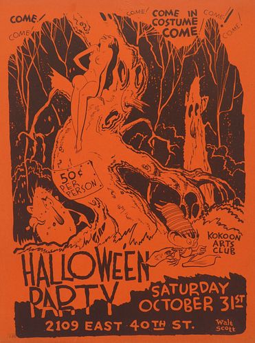  Walt Scott lithograph- Halloween- Kokoon Club