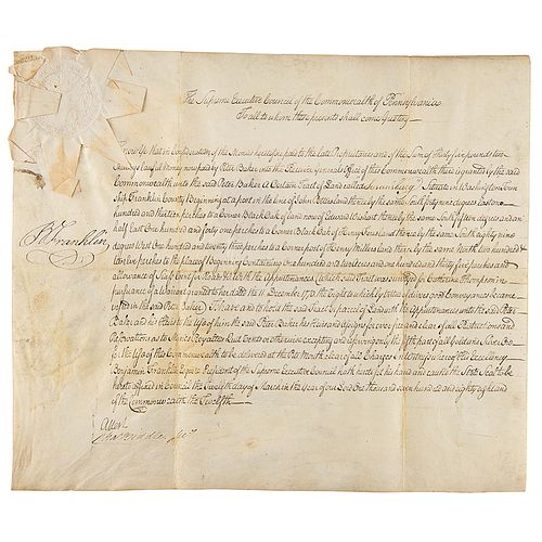Benjamin Franklin Document Signed (1788)