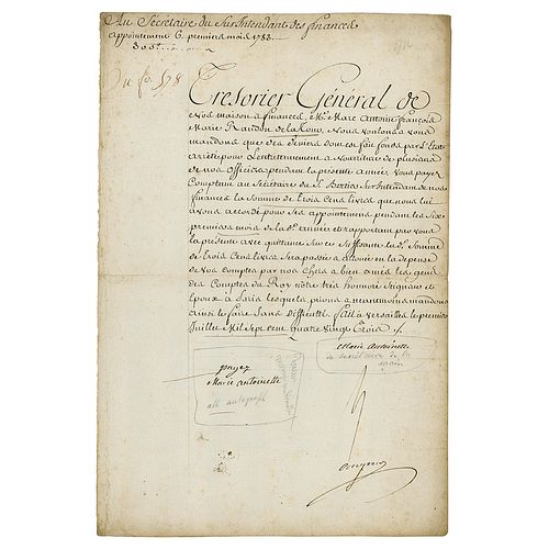 Marie Antoinette Document Signed (1783)