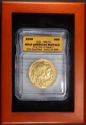 1oz GOLD 2006 AMERICAN BUFFALO ICG MS70
