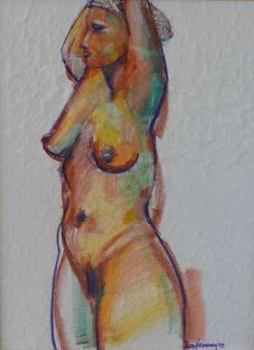 Ruby Newman "Standing Nude" Figural Pastel