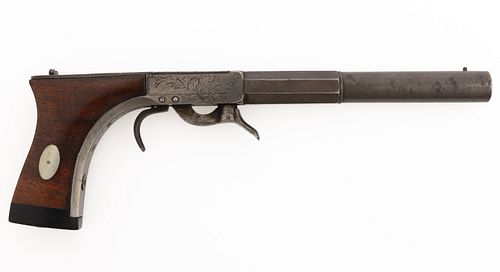 A.W. SPIES RETAILED "MISSISSIPPI POCKET RIFLE" UNDERHAMMER PERCUSSION PISTOL