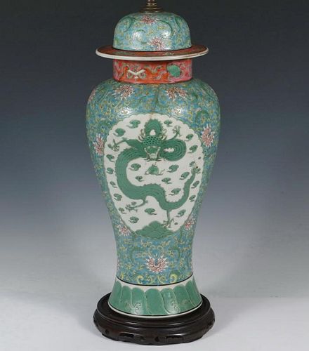 CHINESE PORCELAIN CONVERTED TO LAMP