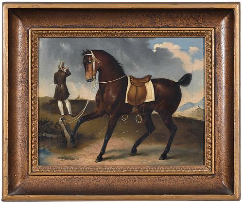German School Equestrian Painting, C. Martini