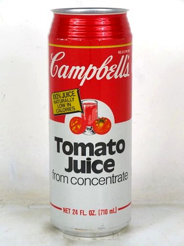 1989 Campbell&#39;s Tomato Juice Test 24oz Can 24oz Undocumented