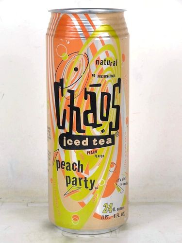 1995 Chaos Peach Party Tea 24oz Can Winston Salem North Carolina