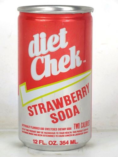 1979 Chek Diet Strawberry Soda 12oz Can Orlando Florida