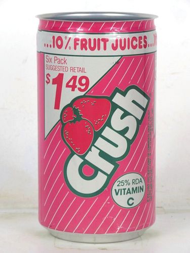 1987 Strawberry Crush 12oz Soda Can Cincinnati