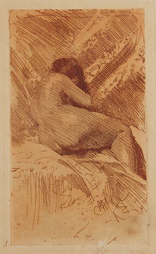 Anders Zorn "Nude Study/Modellstudie" Etching 1884