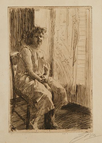 Anders Zorn "Morning/Morgon" Etching 1891