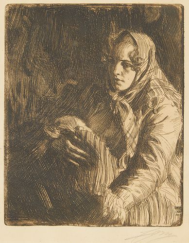 Anders Zorn "Madonna (A Mother)" Etching 1900