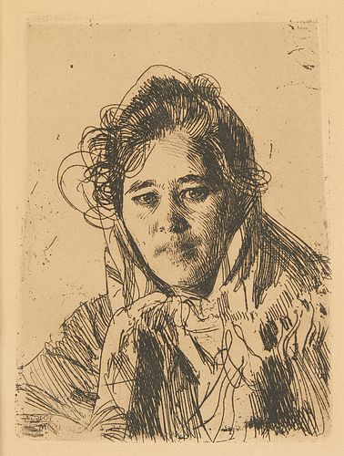 Anders Zorn "Young Girl from Mora" Etching 1903