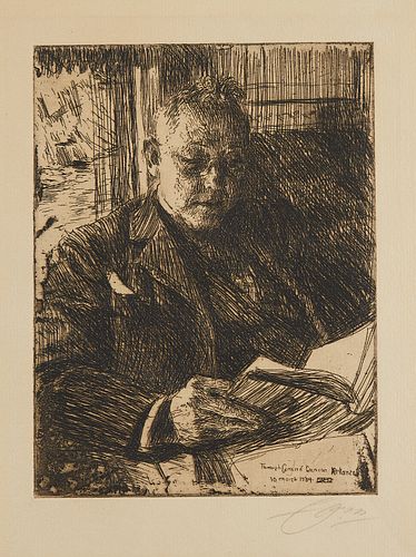 Anders Zorn "Traveling Companion" Etching 1904