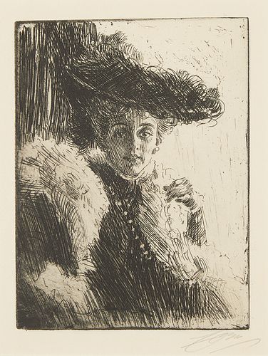 Anders Zorn "Mrs. Kip" Etching 1904