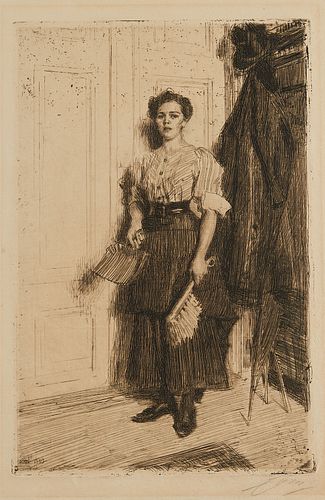 Anders Zorn "The New Maid" Etching 1909