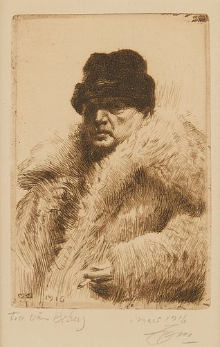 Anders Zorn "Self-Portrait" Etching 1916