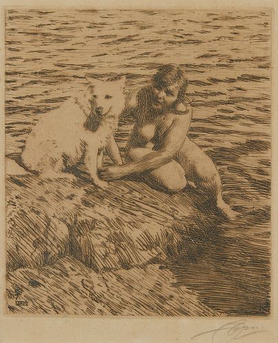 Anders Zorn "Sappo" Etching 1917