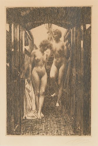 Anders Zorn "Cabin" Etching 1917