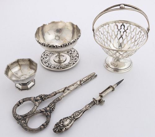 WEBSTER CO. AND OTHER STERLING SILVER AND STERLING-HANDLED ARTICLES, LOT OF FIVE