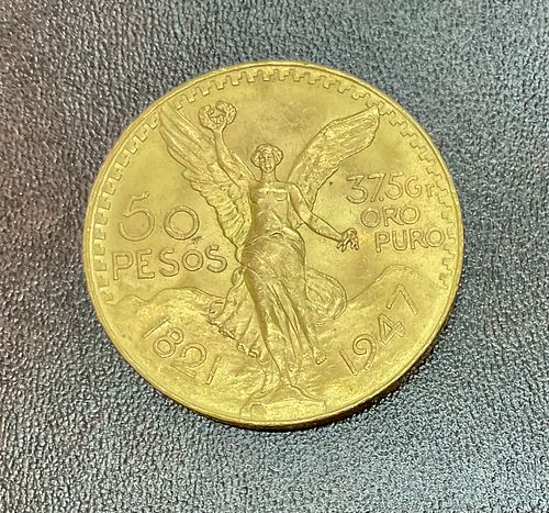 1947 Mexico 50 Peso Gold Coin