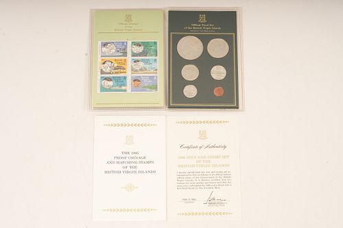 1985 Proof Coinage And Matching Stamps Of The British Virgin Islands 