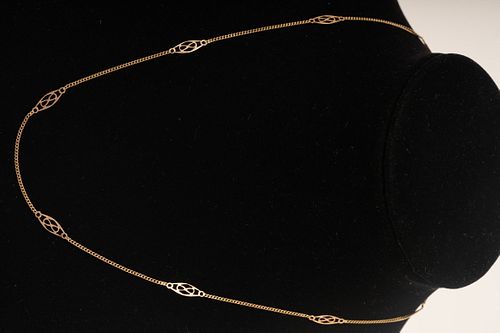 1.96g 10K Gold Filigree Necklace 