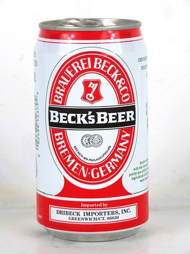 1986 Beck's Bier UPC 355ml Beer Can Germany To Connecticut