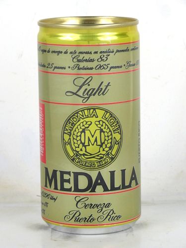 1987 Medalla Light 296ml Beer Can Puerto Rico