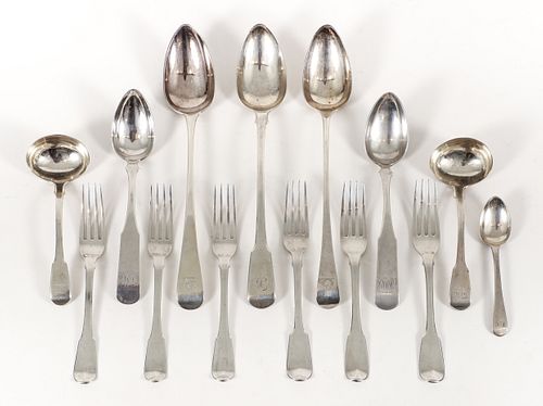Group of 14 English and American Silver Flatware 