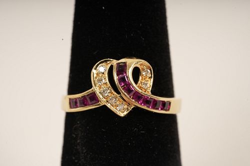1.87 TW 14K Gold, Ruby and Diamond Ring