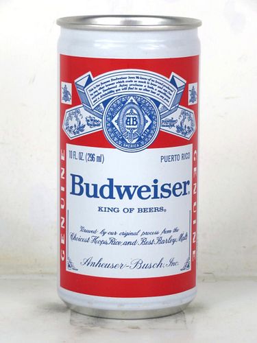 1987 Budweiser Beer (Puerto Rico) 12oz Undocumented Eco-Tab Saint Louis Missouri
