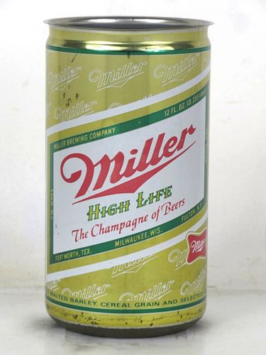 1975 Miller High Life Beer (Drawn Steel) 12oz Undocumented Milwaukee Wisconsin
