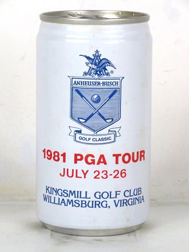 1981 Budweiser PGA Tour Kingsmill 12oz T206-24 Eco-Tab Saint Louis Missouri