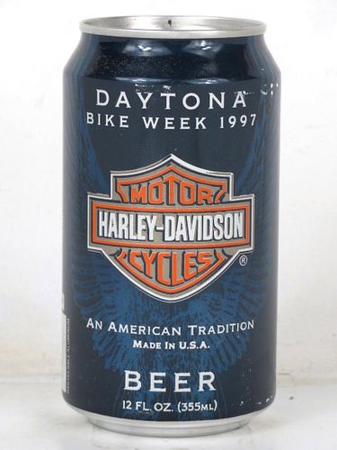 1997 Harley-Davidson Beer Daytona Leinenkugel 12oz Undocumented Bank Top Chippewa Falls Wisconsin