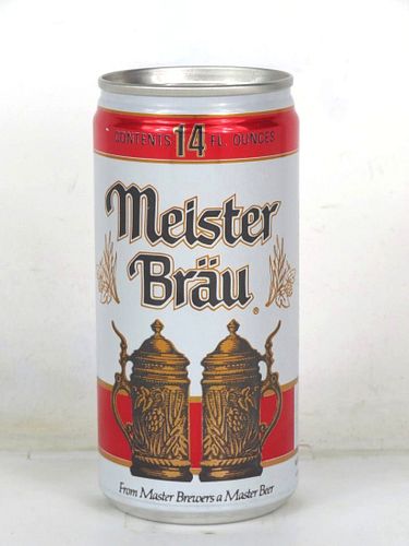1985 Meister Brau Beer (black writing) 14oz Undocumented Eco-Tab Milwaukee Wisconsin