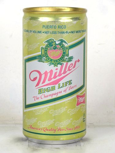 1985 Miller High Life Beer (Puerto Rico) 10oz Undocumented Eco-Tab Milwaukee Wisconsin
