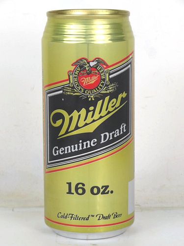 1985 Miller Genuine Draft Beer 16oz One Pint Undocumented Bank Top Milwaukee Wisconsin